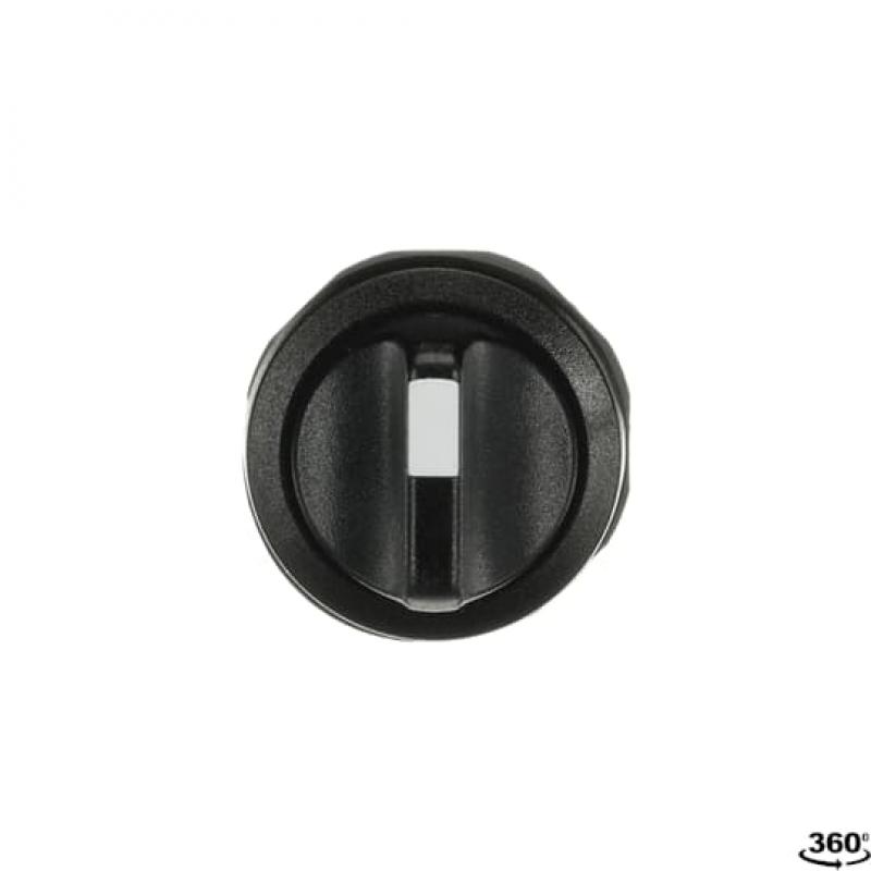 ABB M3SS7-10B Wahlschalter, schwarz, rastend in B und C, Rückzug von A nach B, Frontring Kunststoff schwarz, nicht beleuchtbar, kurzer Drehgriff