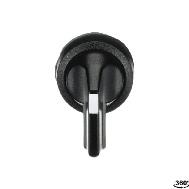 ABB M3SS8-10B Wahlschalter, schwarz, rastend in B und C, Rückzug von A nach B, Frontring Kunststoff schwarz, nicht beleuchtbar, langer Drehgriff