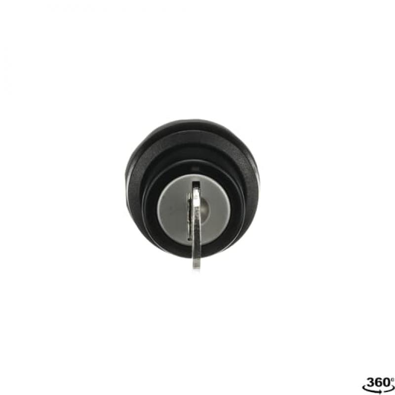 ABB M2SSK2-103 Schlüsselwahlschalter 2 Positionen, rastend, Entrieg. mit Code 73, Ronis 3433-E Schlüsselabzug nur in Pos. B, Frontring Kunststoff schwarz