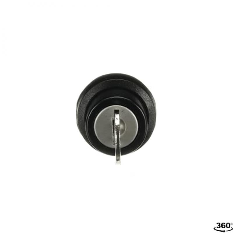 ABB M2SSK3-101 Schlüsselwahlschalter 2 Positionen, tastend, Entrieg. mit Code 71, Ronis 455 Rück. von C nach B, Schlüsselabzug in, Pos. B, Frontring Kunststoff schwarz