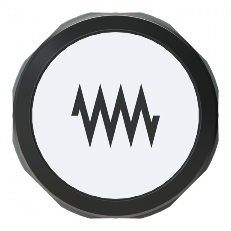 ABB MP2-7116 Drucktaster Symbol "Heizung", weiß, flach, verrastend, Frontring schwarz