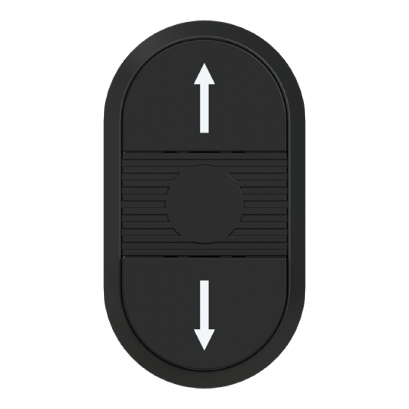 ABB MP9-1143 Doppeldrucktaster, Tasten - flach, schwarz, Vertikalpfeile Mittenkalotte schwarz