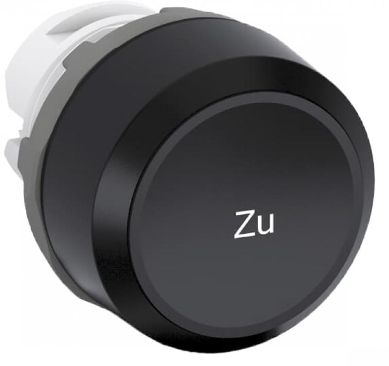 ABB MP1-7092 Drucktaster, schwarz, bedruckt, flach-tastend, Frontring schwarz Kunststoff, Text: ZU, nicht beleuchtbar