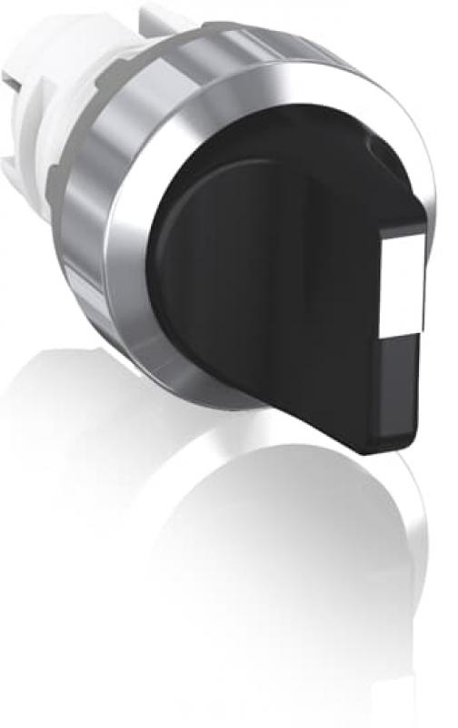 ABB M3SSC3-30B Wahlschalter 3 Positionen schwarz, tastend, Rückstellung von C nach B Frontring Metall verchromt, nicht beleuchtbar, kurzer Drehgriff