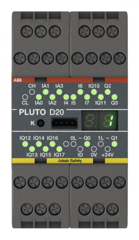 ABB Pluto D20 Sicherheits-SPS PL e/Kat. 4, SIL 3 mit 4 sicheren, hochauflösenden Analogeingängen