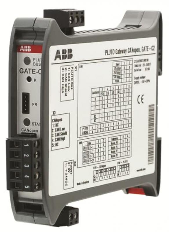 ABB GATE-C2 Pluto-Gateway CASchließerpen bidirektionale Datenübertragung zwischen PLUTO Sicherheitsbus und CANopen