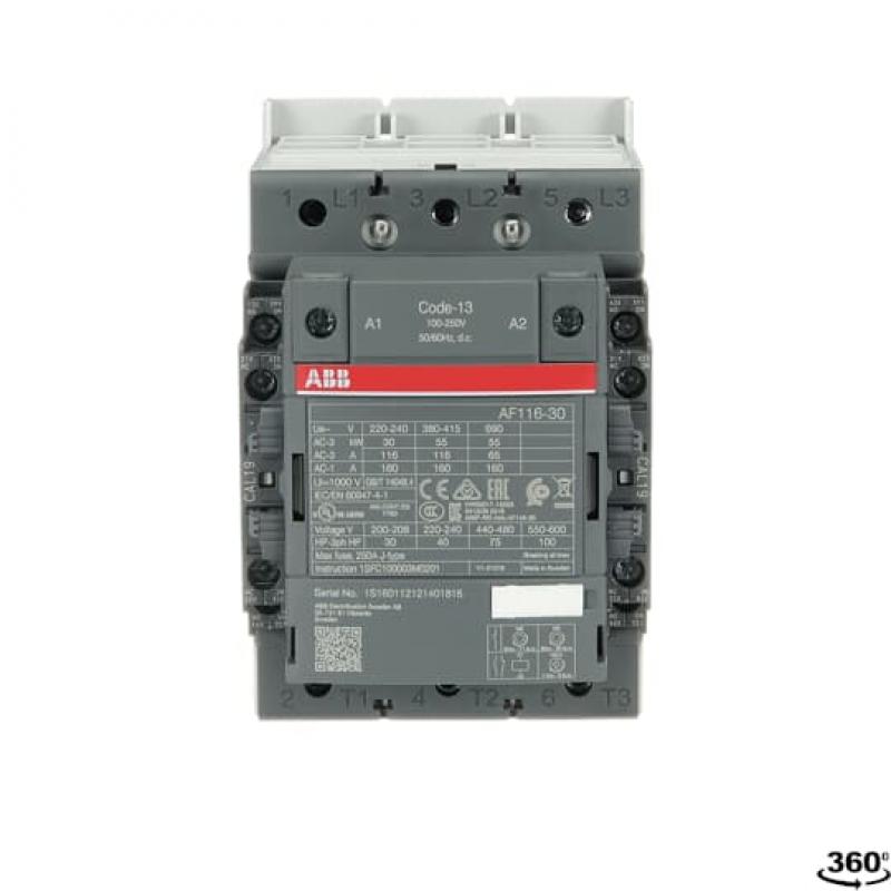 ABB AF116-30-22-13 Schütz, 55 kW, 100-250 V 50/60 Hz / DC, Kabelkäfigklemmen-Anschluss