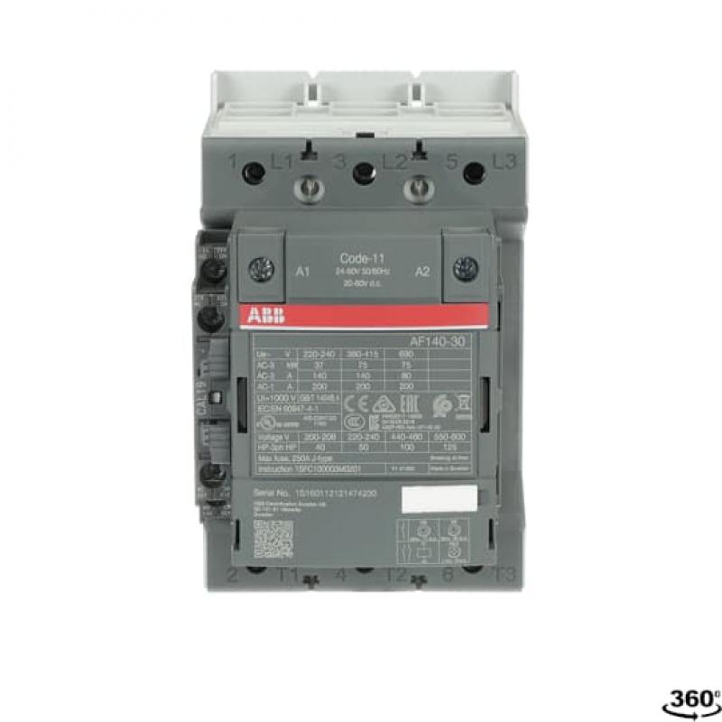 ABB AF140-30-11-11 Schütz, 75 kW, 24-60 V 50/60 Hz / 20-60 V DC, Hiko: 1S+1Ö Kabelkäfigklemmen-Anschluss