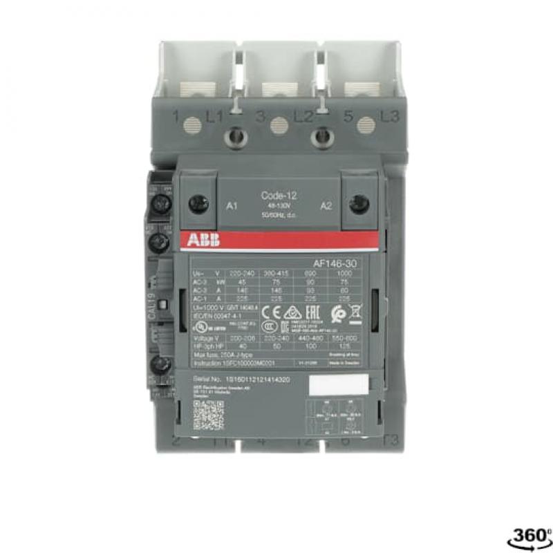 ABB AF146-30-11B-12 Schütz, 75 kW, 48-130 V 50/60 Hz / DC, Schienenanschlüsse