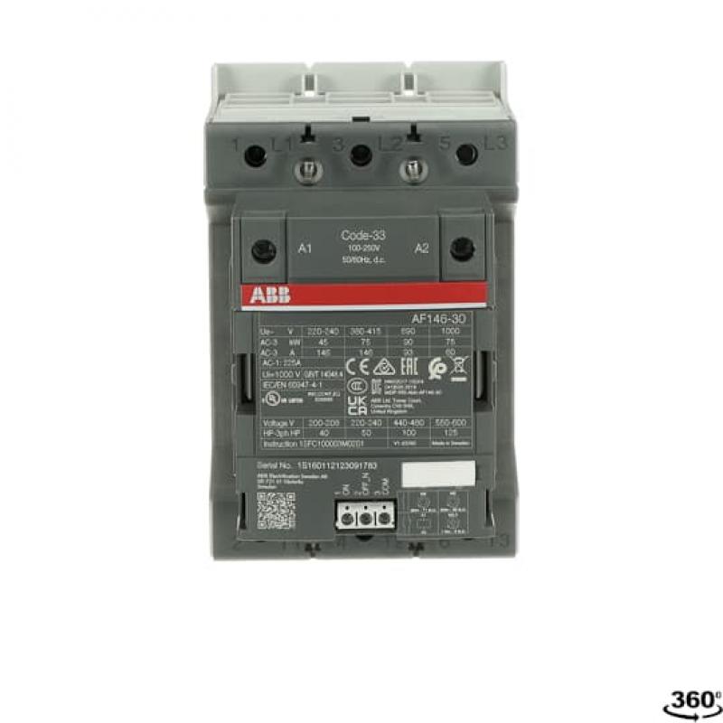 ABB AF146-30-00-33 Schütz, 75 kW, 100-250 V 50/60 Hz / DC, integr. SPS-Schnittstelle Kabelkäfigklemmen-Anschluss