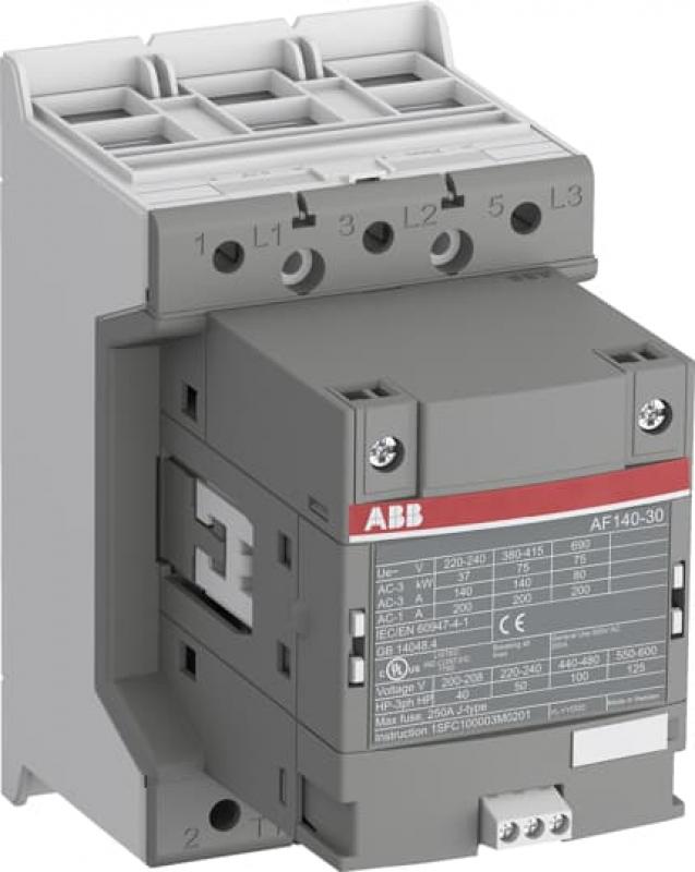 ABB AF140-30-00B-34 Schütz, 75 kW, 250-500 V 50/60 Hz / DC, integr. SPS-Schnittstelle Schienenanschlüsse