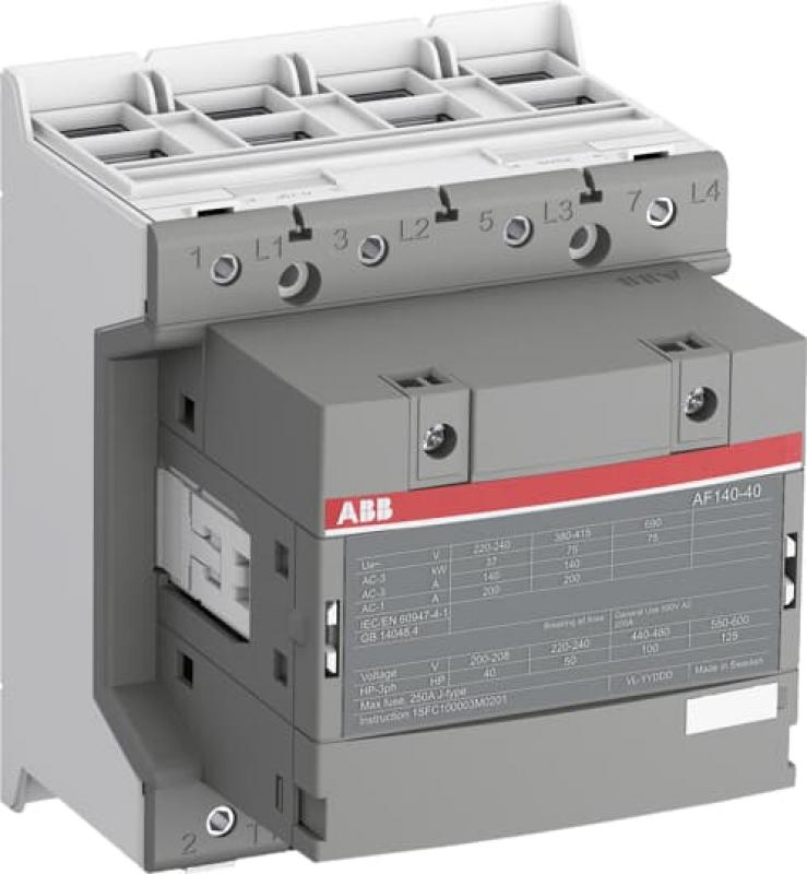 ABB AF140-40-00-11 Schütz, 4-polig, 24-60 V 50/60 Hz / 20-60 V DC, Kabelkäfigklemmen-Anschluss