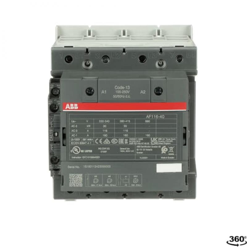 ABB AF140-40-11-13 Schütz, 4-polig, 100-250 V 50/60 Hz / DC, Kabelkäfigklemmen-Anschluss