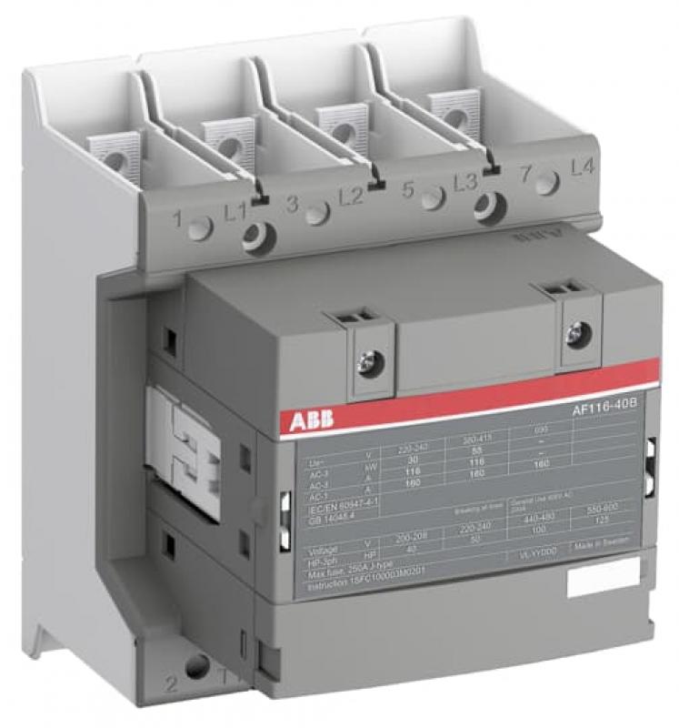 ABB AF116-40-00B-14 Schütz, 4-polig, 250-500 V 50/60Hz / DC, Schienenanschlüsse