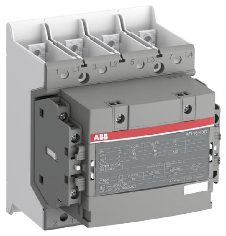 ABB AF116-40-22B-11 Schütz, 4-polig, 24-60 V 50/60 Hz / 20-60 V DC, Hiko: 2S + 2Ö Schienenanschlüsse