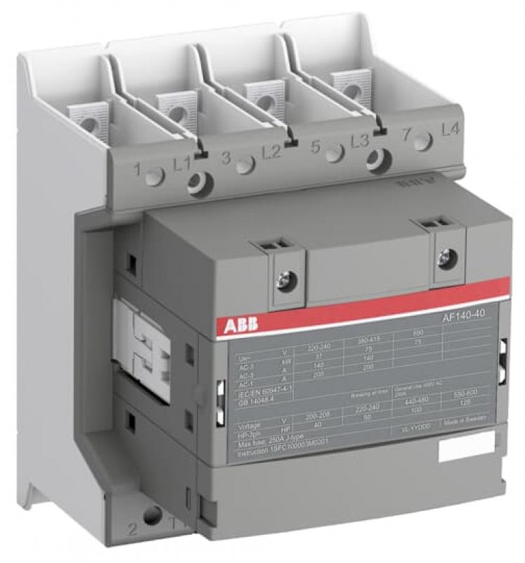 ABB AF140-40-00B-14 Schütz, 4-polig, 250-500 V 50/60Hz / DC, Schienenanschlüsse