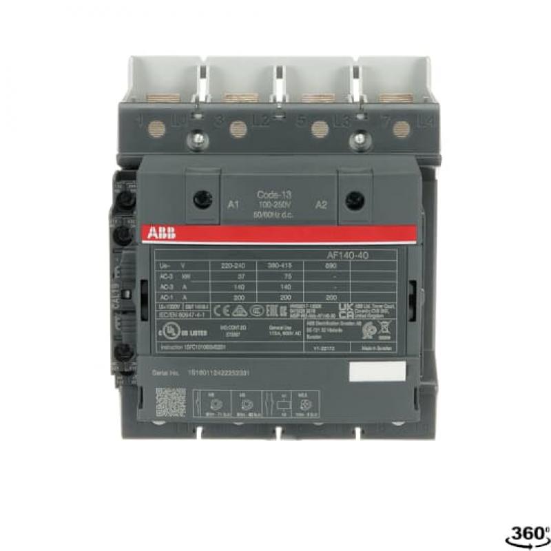 ABB AF140-40-11B-13 Schütz, 4-polig, 100-250 V 50/60 Hz / DC, Schienenanschlüsse