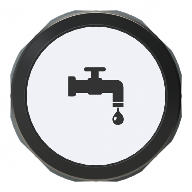 ABB MP9-1217 Drucktaster beschriftet "WASSER", Symbol Code E2300454 ehemaliger Typ MP1-10W-L WASSER
