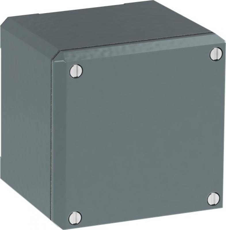 ABB 080SP1SF Metallgehäuse, 1 Befehlsstelle, grau, Aluminium, IP66, geschlossen ohne Öffnung für Kabel-Einführung, Modular Metall Reihe