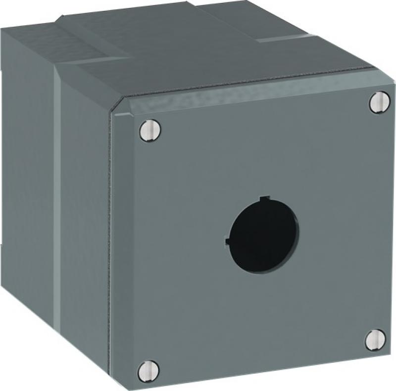 ABB 080SP1MSFE Metallgehäuse, 1 Befehlsstelle, grau, Aluminium, IP66 ohne Öffnung für Kabel-Einführung, Modular Metall Reihe