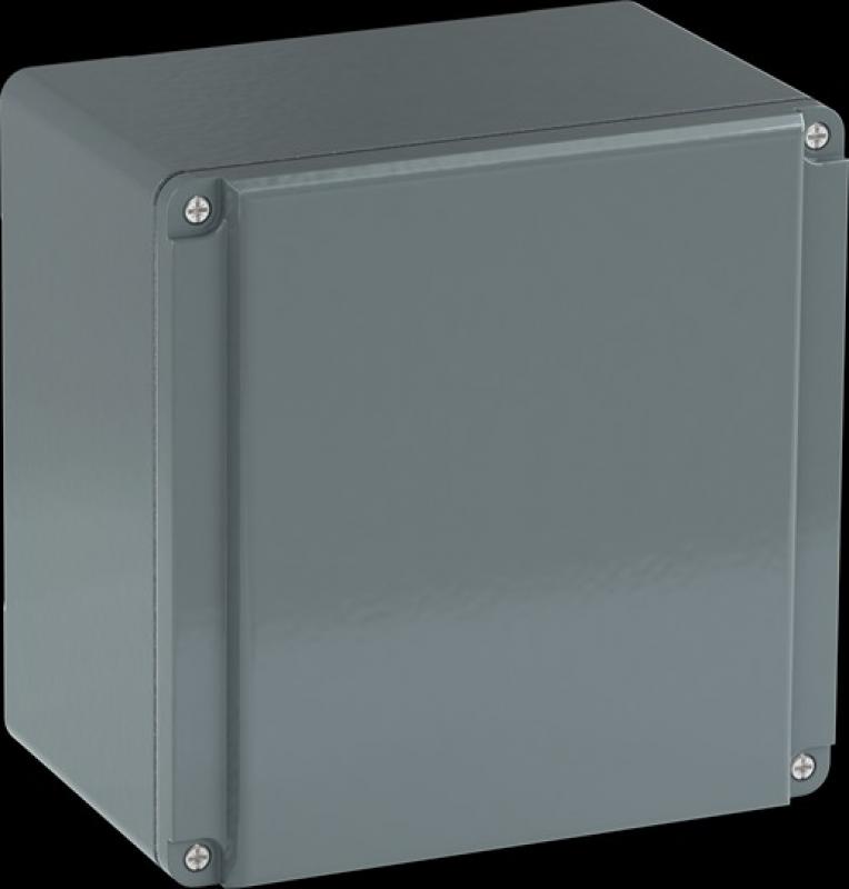 ABB 080SP12SF Metallgehäuse, 12 Befehlsstellen, grau, Aluminium, IP66, geschlossen ohne Öffnung für Kabel-Einführung, Modular Metall Reihe