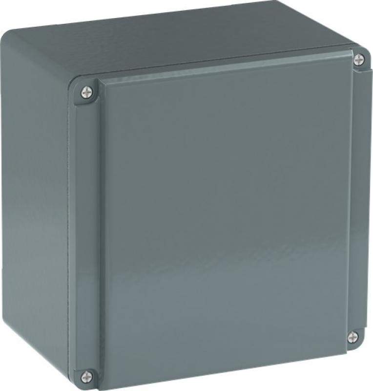 ABB 080SP8SFC Metallgehäuse, 8 Befehlsstellen, grau, Aluminium, IP66, geschlossen mit Öffnung für Kabel-Einführung, Modular Metall Reihe