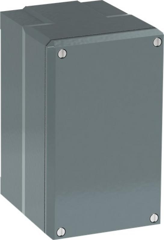 ABB 080SP2MSFC Metallgehäuse, 2 Befehlsstellen, grau, Aluminium, IP66, geschlossen tiefes Unterteil, mit Öffnung für Kabel-Einführung, Modular Metall Reihe