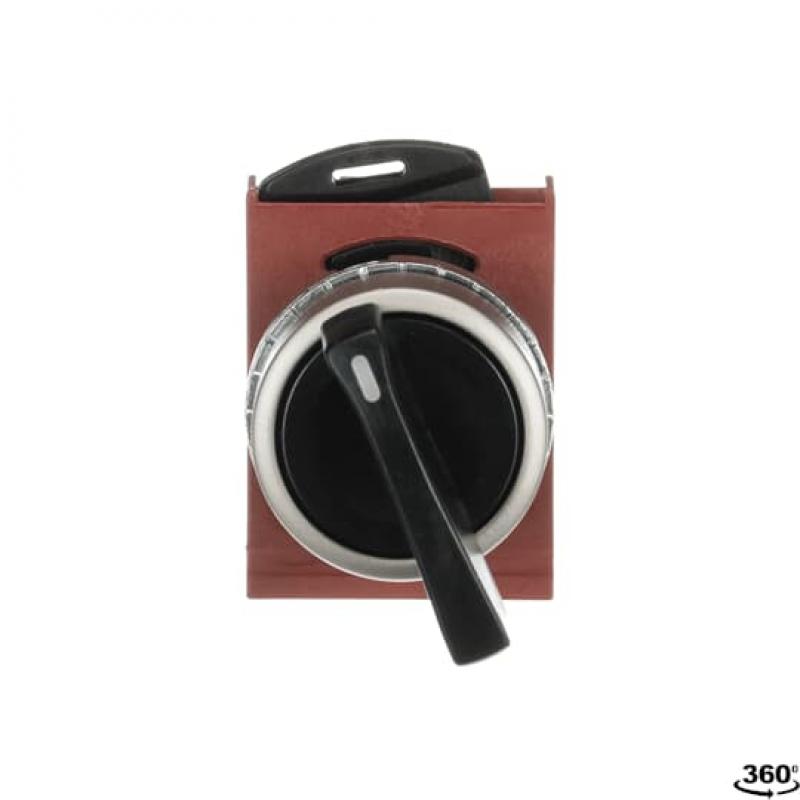 ABB P9MSVX5N Wahlschalter 4-Positionen schwarz, Griff lang, Rückzug: 67,5˚ -> 22,5˚ 4 Pos.: -67,5˚ / -22,5˚ / 22,5˚ / 67,5˚, Kontakthalter und Kontermutter