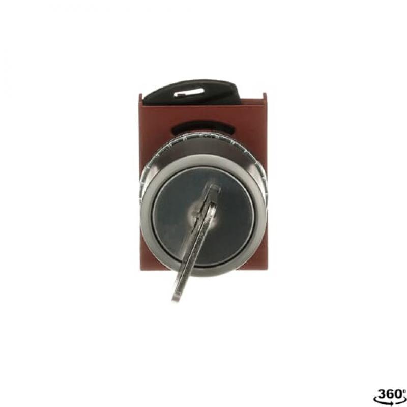 ABB P9MSCX0A95 Schlüsselschalter 4-Positionen, -67,5˚/ -22,5˚ / 22,5˚ / 67,5˚, key 95 alle Stellung verr., abziehbar -67,5˚, Kontakthalter und Kontermutter