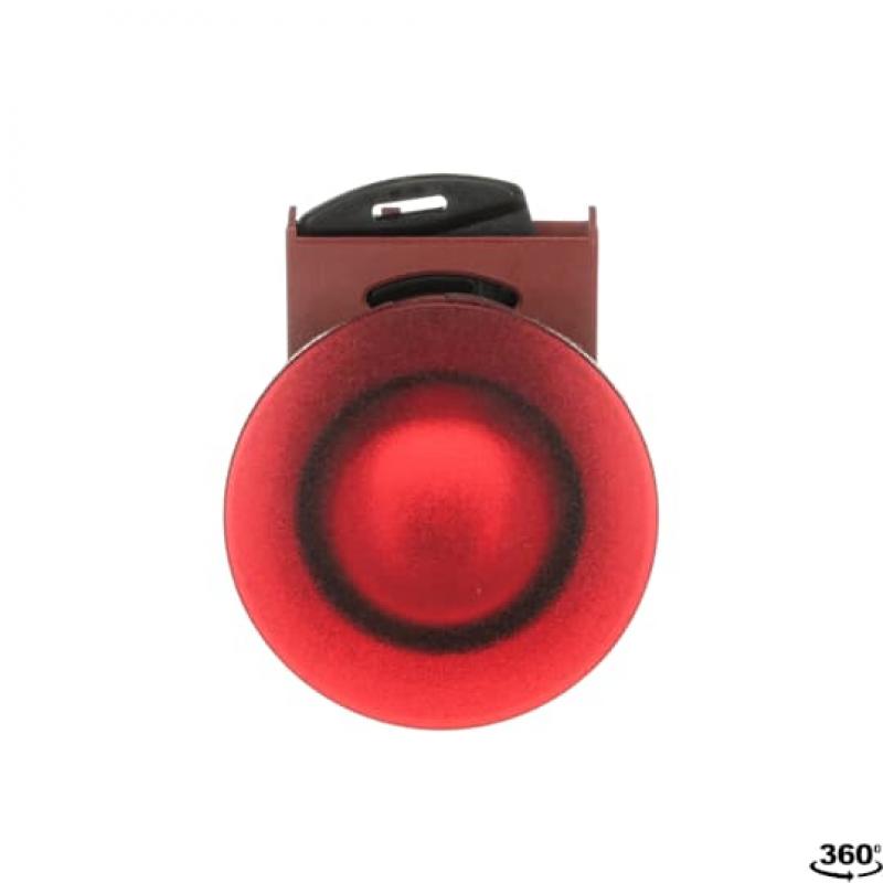 ABB P9MET4RL1 Pilztaster 40mm rot, Metall, verrastend, beleuchtbar Taster-Vorsatz, Kontakthalter und Kontermutter
