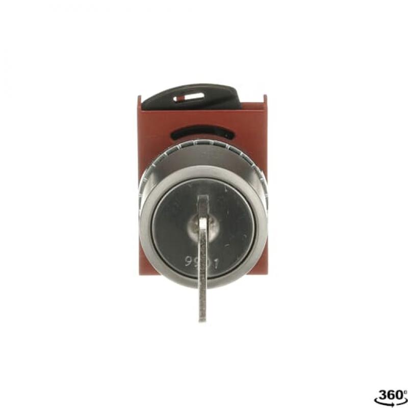 ABB P9MSCZ5H01 Schlüsselschalter 3 Positionen, Metall, 3 Positionen: -45˚/ 0˚ / 45˚, key 01 Rückz. 45˚ -> 0˚, abziehbar -45˚ & 0˚, Kontakthalter und Kontermutter