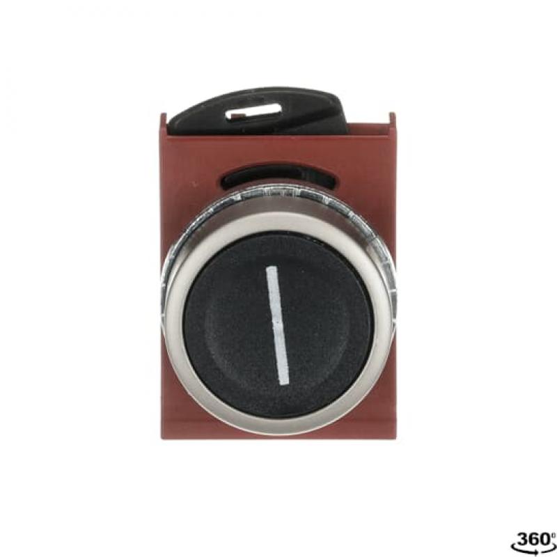 ABB P9MPNNG028 Drucktaster flach schwarz "I", Metall, tastend, nicht beleuchtbar Taster-Vorsatz, Kontakthalter, und Kontermutter
