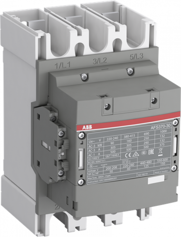 ABB AFS370-30-12-14 SafetySchütz, 200 kW, 250-500 V 50/60 Hz / DC, Hiko: 1S+2Ö, Schienenanschlüsse für Sicherheitsanwendungen