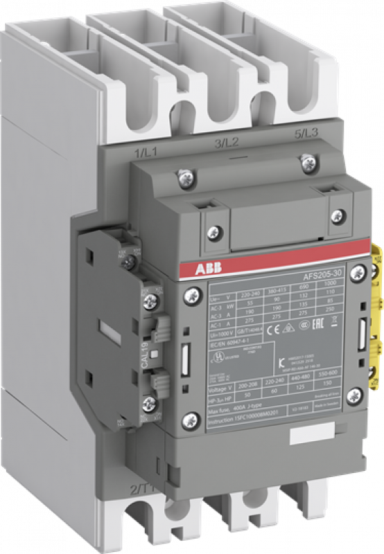 ABB AFS205-30-12-12 SafetySchütz, 110 kW, 48-130 V 50/60 Hz / DC, Hiko: 1S+2Ö, Schienenanschlüsse für Sicherheitsanwendungen