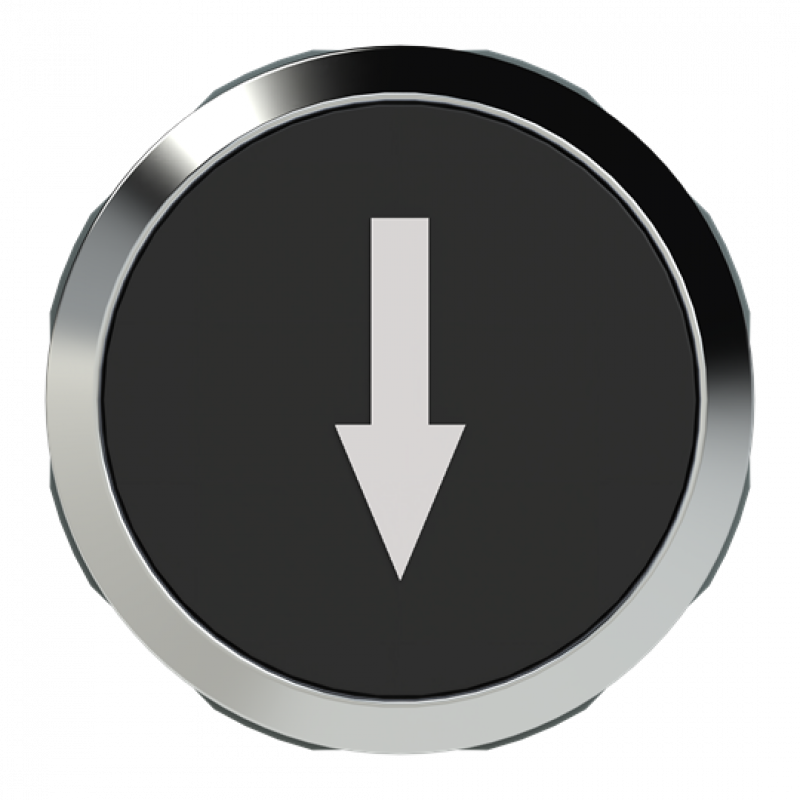 ABB MP9-1225 Drucktaster schwarz "Pfeil", flach, tastend, Frontring:, Chrom Metall