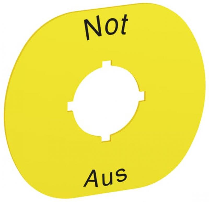ABB MA6-1027 Schild Not-Aus, gelb, oval