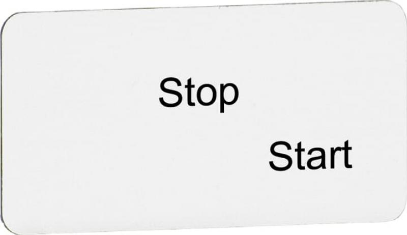 ABB MA6-1074 Beschriftungsschild 2 Positionen, "Stop Start" Kunststoff schwarz/silber für CombiLine-Modular und -Compact