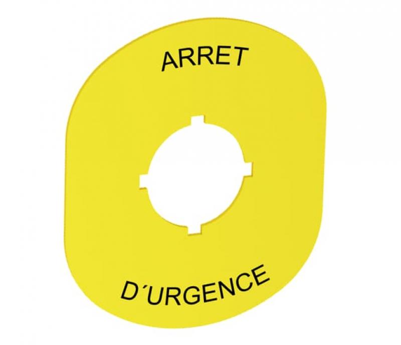 ABB MA6-1103 Beschriftungsschild, gelb, ARRET D`URGENCE