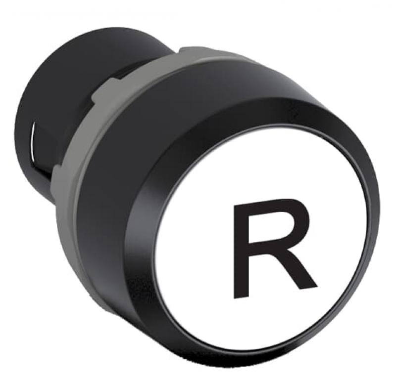 ABB KPR1-101W Rückstelltaster ohne Stössel, weiss, flach, Text:R CombiLine-Modular