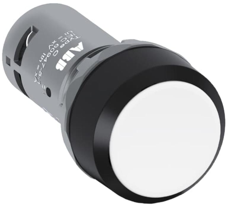 ABB CP2-10W-11 Drucktaster, rastend, flach, weiss, 1 Schließer +1 Öffner