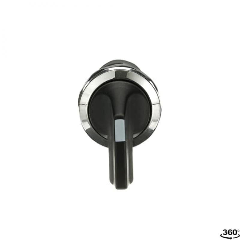 ABB C2SS5-30B-11 Wahlschalter lang, schwarz, Chrom, 2 Positionen, 1 Schließer, 1 Öffner