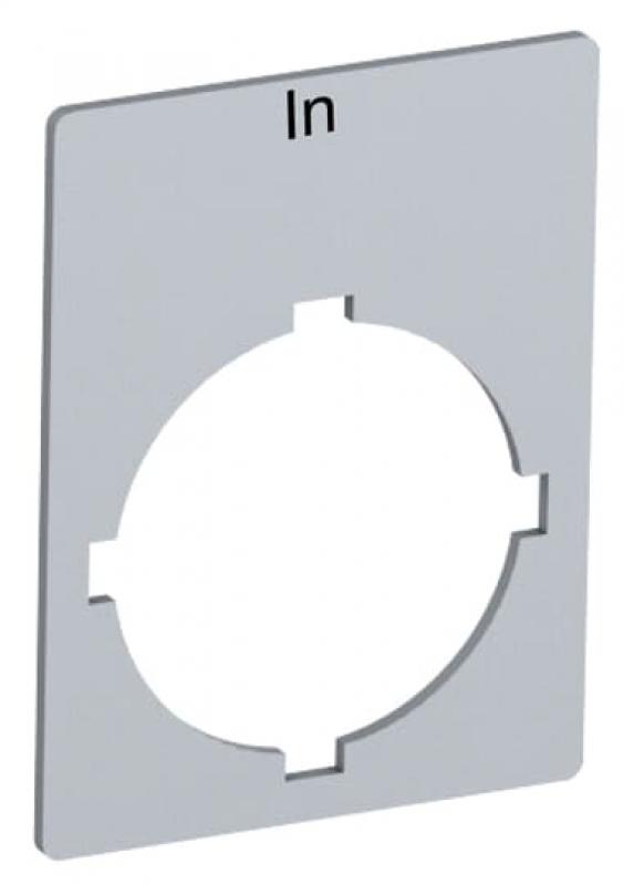 ABB Rectangular legend plate 29,6x39 mm alum Textschild "In", für Schalter mit 1 Schaltstellung