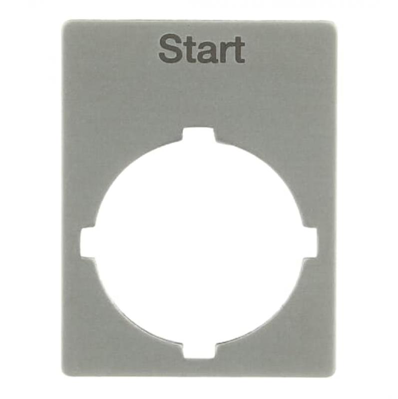 ABB Rectangular legend plate 29,6x39 mm alum SK615550-44 Textschild "Start", für Schalter mit 1 Schaltstellung Größe 29,6x39 mm aus Aluminum