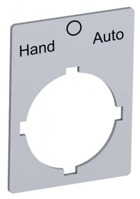 ABB Rectangular legend plate 29,6x39 mm alum Textschild Hand O Auto, Beschriftungsfeld Höhe 39 mm