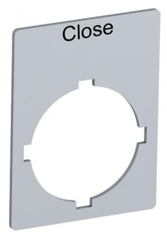 ABB Rectangular legend plate 29,6x39 mm alum Textschild "Close", für Schalter mit 1 Schaltstellung