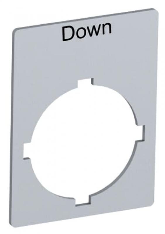 ABB Rectangular legend plate 29,6x39 mm alum Textschild "Down", für Schalter mit 1 Schaltstellung