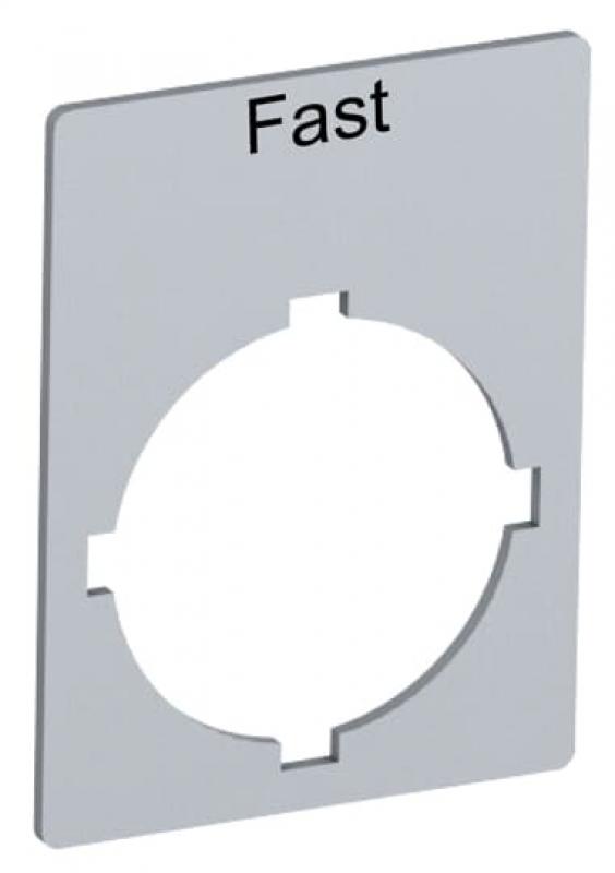 ABB RRectangular legend plate 29,6x39 mm alu Textschild "Fast", für Schalter mit 1 Schaltstellung