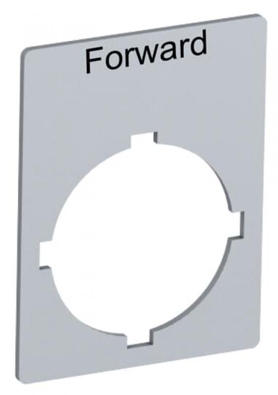 ABB Rectangular legend plate 29,6x39 mm alum Textschild "Forward", für Schalter mit 1 Schaltstellung