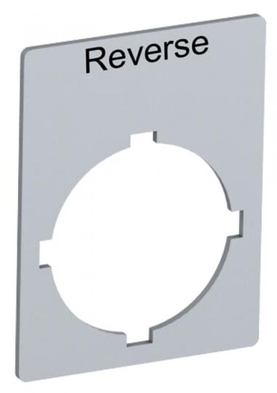ABB Rectangular legend plate 29,6x39 mm alum Textschild "Reverse", für Schalter mit 1 Schaltstellung