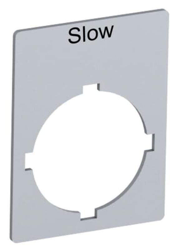 ABB Rectangular legend plate 29,6x39 mm alum Textschild "Slow", für Schalter mit 1 Schaltstellung